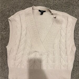 Forever 21 Cream Cable Knit Sweater